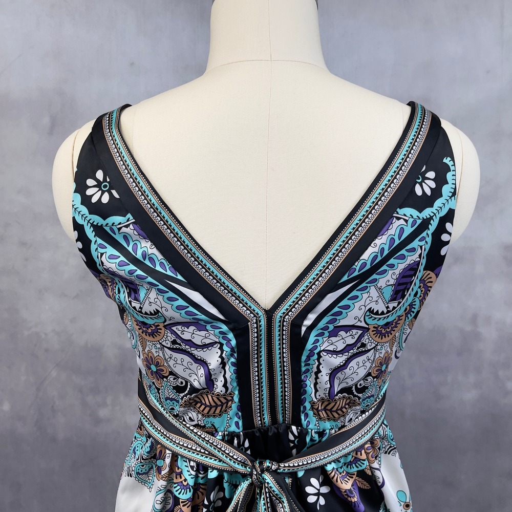 ICE Paisley Print Dress Women 12 Stretch Flowy Boho Indie Maximalist Y2K - Picture 7 of 14